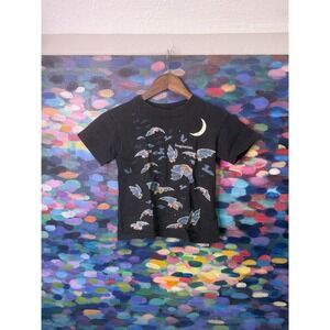 Vintage 90s Kids Imaginarium Bat Moon Night Sky T Shirt Black Size Medium